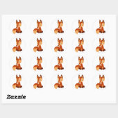Rond Sticker Fox de dessin mignon (Feuille)