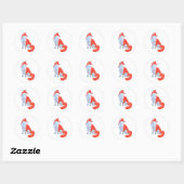 Rond Sticker Fox mignon (Feuille)