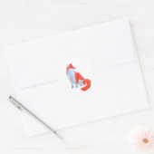 Rond Sticker Fox mignon (Enveloppe)