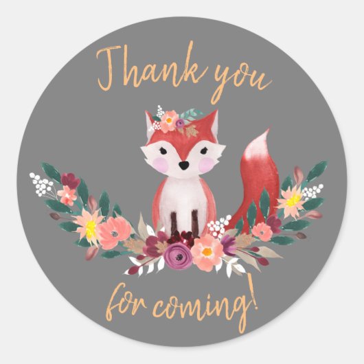 Rond Sticker Foxy Round Birthday (Devant)
