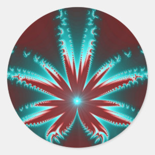 Rond Sticker Fractal Burn Froid