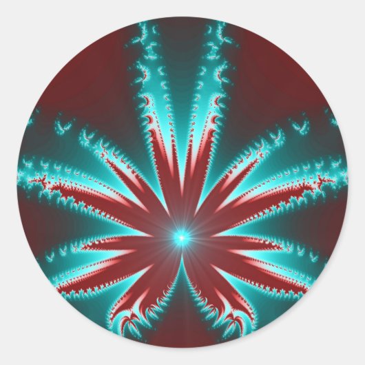 Rond Sticker Fractal Burn Froid (Devant)