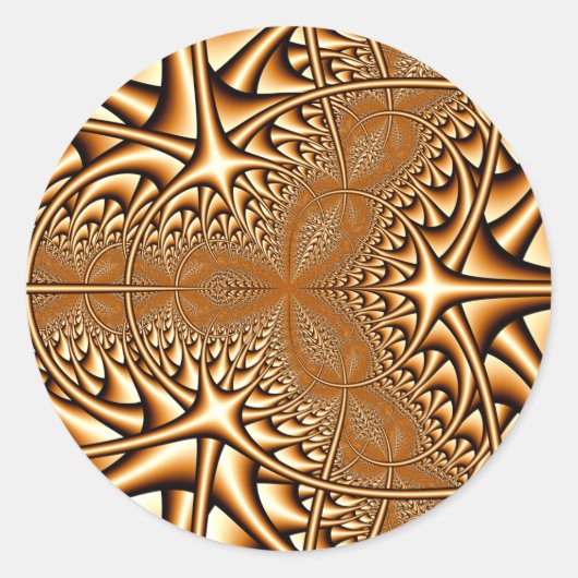 Rond Sticker fractal en bronze (Devant)