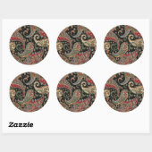 Rond Sticker Fractal Paisley (Feuille)
