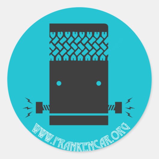 Rond Sticker Frankencar avec site Web (Devant)