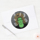 Rond Sticker Frankenstein & Ghosts (Enveloppe)