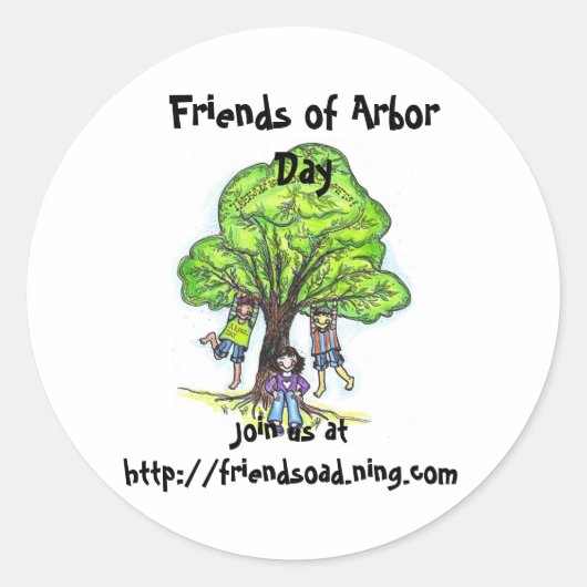 Rond sticker Friends of Arbor Day (Devant)