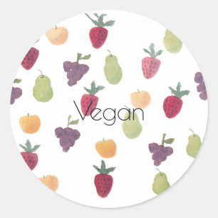 Rond Sticker Fruit Aquarelle Plutôt Amusant Personnalis