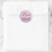 Rond Sticker Fuchsia et Silver Bite Me (Sac)