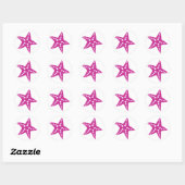 Rond Sticker Fuchsia Pink Starfish, Thème Plage (Feuille)