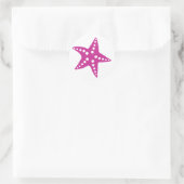 Rond Sticker Fuchsia Pink Starfish, Thème Plage (Sac)
