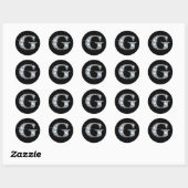 Rond Sticker "G" Faux-"Diamond Bling" (Feuille)