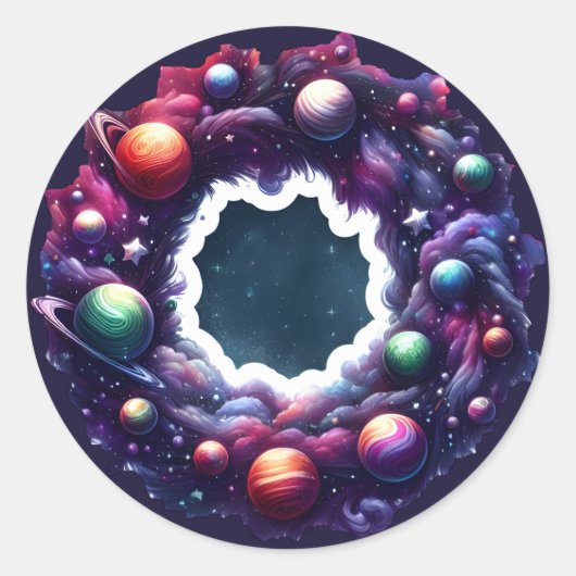 Rond Sticker Galaxy Planet Ring (Devant)