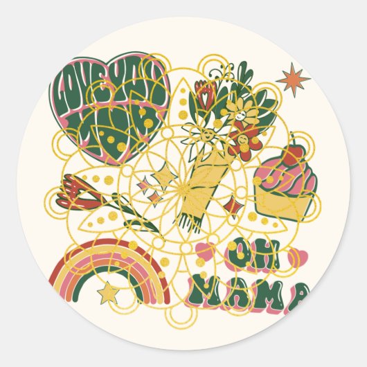 Rond Sticker geft funt pour la fête de la mère (Devant)