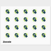 Rond Sticker Geisha Flowers (Feuille)