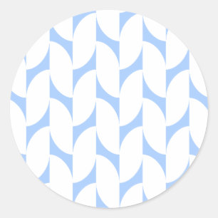 Rond Sticker géométrique bleu et blanc moderne