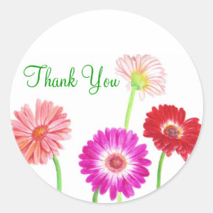 Rond Sticker Gerbera Daisies