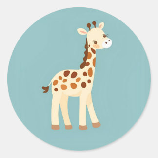 Rond Sticker Giraffe