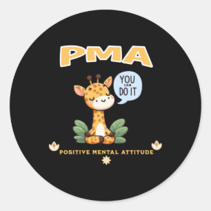 Rond Sticker Giraffe Attitude Mentale Positive
