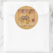 Rond Sticker - Giraffe de carrousel (Sac)