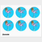 Rond Sticker - Girl in a Martini Glass, Lil' Red (Feuille)