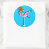 Rond Sticker - Girl in a Martini Glass, Lil' Red (Sac)
