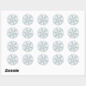 Rond Sticker Glittery Green Snowflake (Feuille)