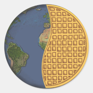 Rond Sticker Global Vegan Waffle Party, Round