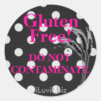 Rond Sticker GLUTEN GRATUIT pour la maladie coeliaque