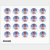 Rond Sticker Gnome de Noël (Feuille)