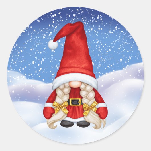 Rond Sticker Gnome de Noël (Devant)