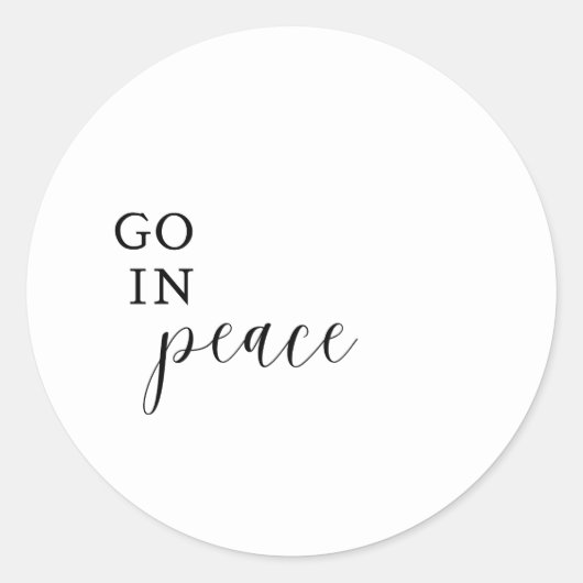 Rond Sticker "Go In Peace" (Devant)
