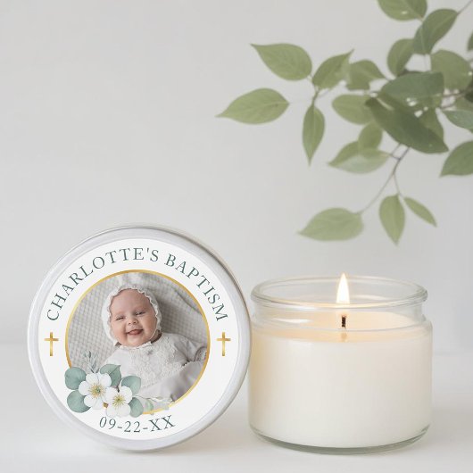 Rond Sticker Gold Cross Baptism Favoriser | Religion él