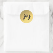 Rond Sticker Gold Foil Arrière - plan Joy Holiday (Sac)