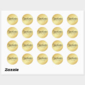 Rond Sticker Gold Graduation avec texte noir (Feuille)