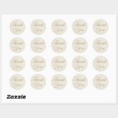 Rond Sticker Gold & Ivory Lace Merci (Feuille)