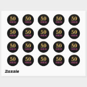 Rond Sticker Gold Pink 50 & Fabuleux Typographie (Feuille)