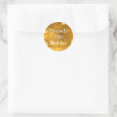 Rond Sticker Golden 70th Birthday (Sac)