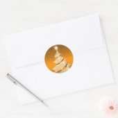 Rond Sticker Golden Elegant Christmas Tree (Enveloppe)
