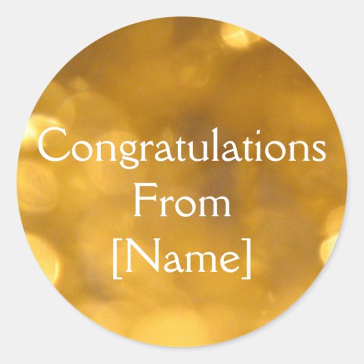 Rond Sticker Golden Félicitations (Devant)