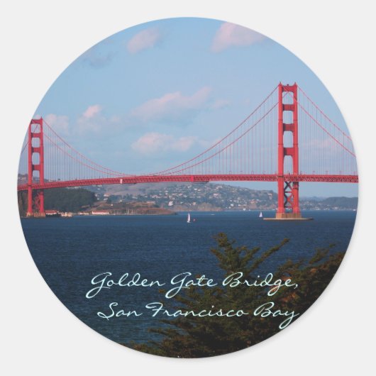 Rond Sticker Golden Gate Bridge (Devant)