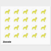 Rond Sticker Golden Retriever Bon Comme Or (Feuille)