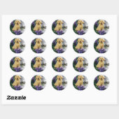 Rond Sticker Golden Retriever Hydrangia (Feuille)