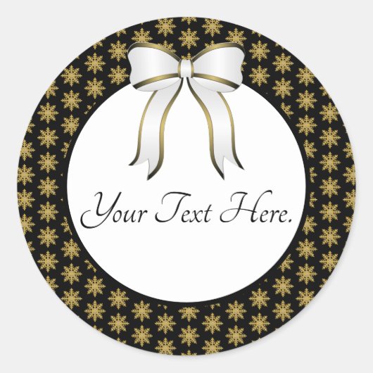 Rond Sticker Golden Snowflake (Devant)