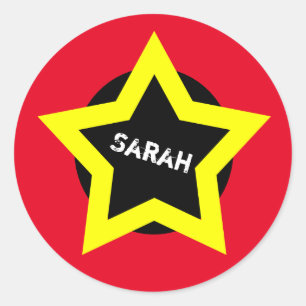 Rond Sticker Golds Star & Top appréciation (Sarah)