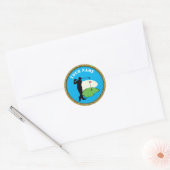 Rond Sticker Golf - Ajouter un nom - Golfer (Enveloppe)