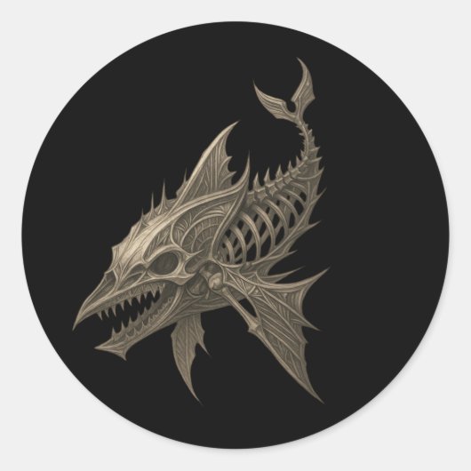 Rond Sticker gothique pour le crâne de requin (Devant)