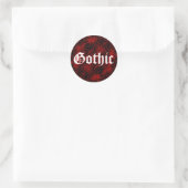 Rond Sticker gothique rouge peint (Sac)