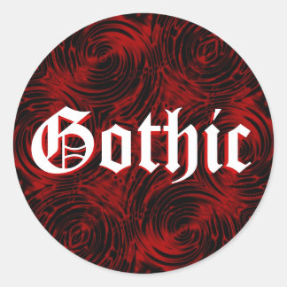 Rond Sticker gothique rouge peint