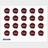 Rond Sticker gothique rouge peint (Feuille)